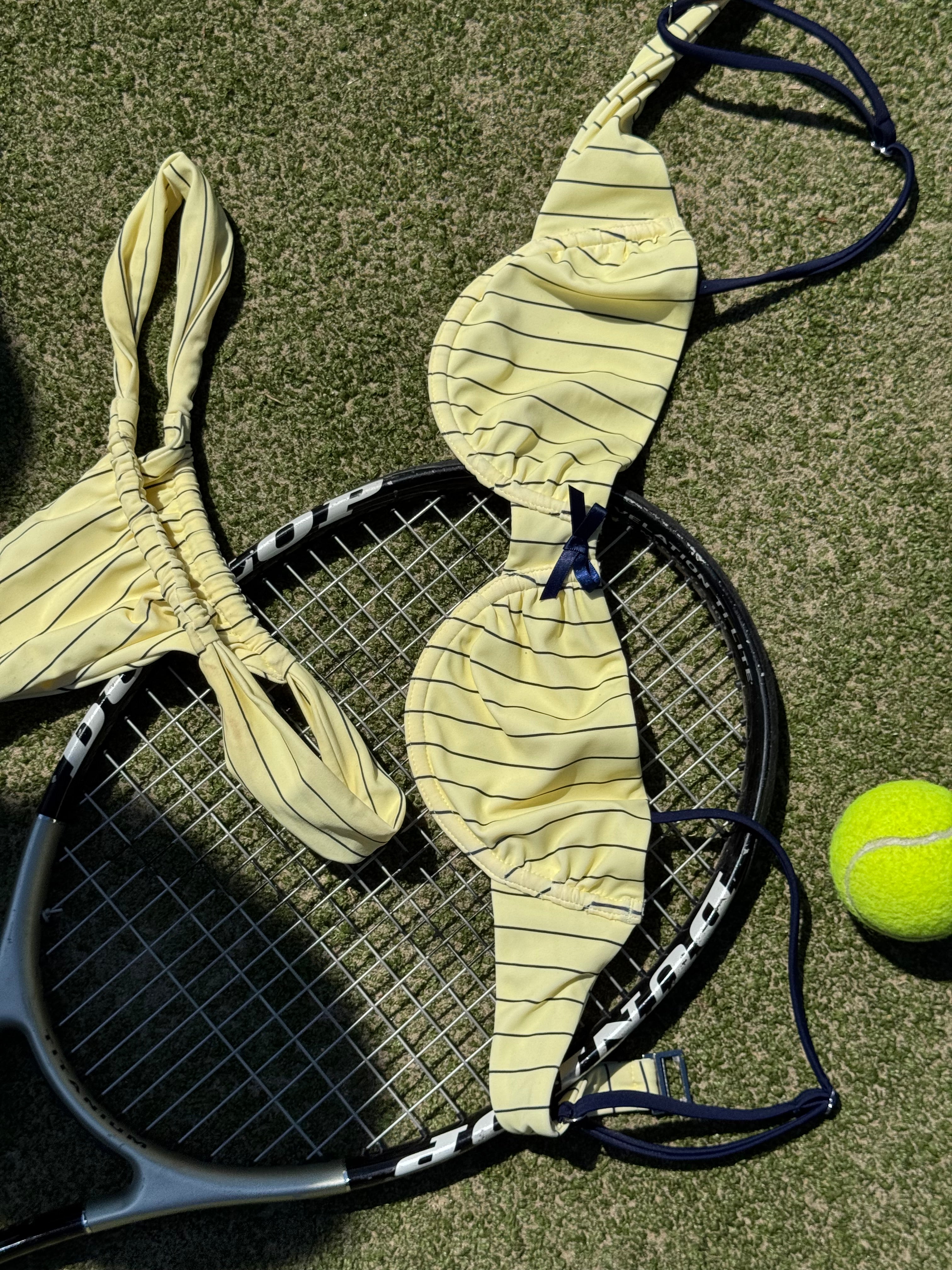 Kaia Balconette: yellow pinstripe